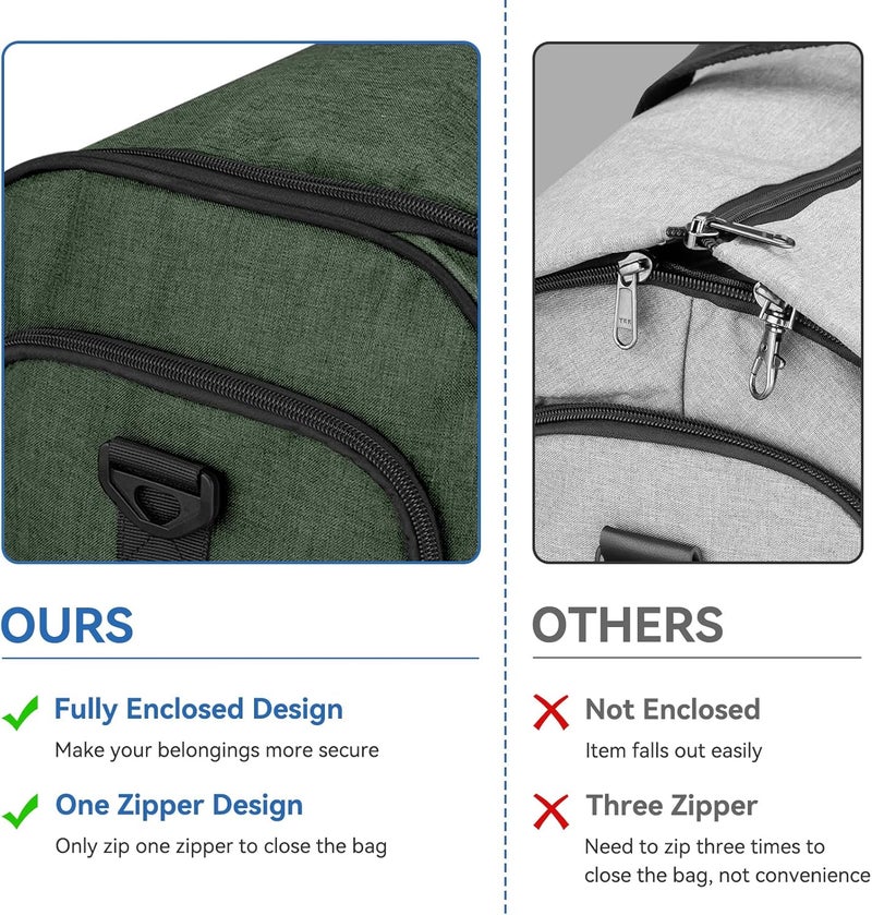 Bukere Garment Bags for Travel, Large Convertible Garment Duffel Bag for Men Women, Shoe Compartment, 2 in 1 Hanging Dress Suitcase Suit Travel Bags - Image 4